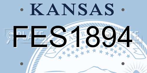 FES1894 Kansas License Plate