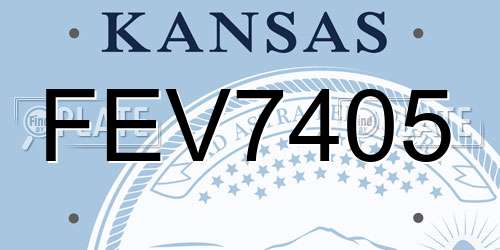 FEV7405 Kansas License Plate
