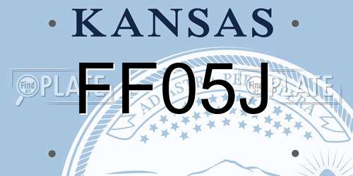 FF05J Kansas License Plate