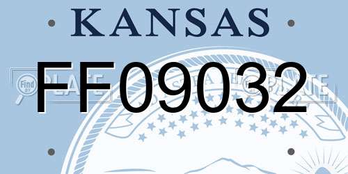FF09032 Kansas License Plate