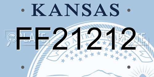 FF21212 Kansas License Plate
