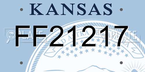 FF21217 Kansas License Plate