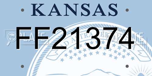 FF21374 Kansas License Plate