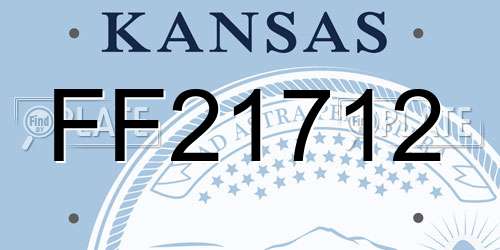 FF21712 Kansas License Plate