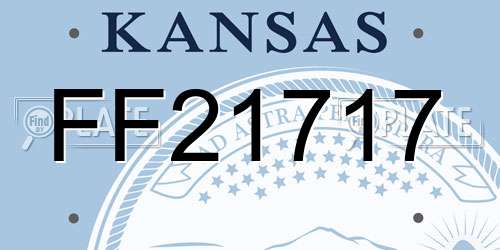 FF21717 Kansas License Plate