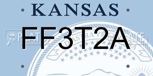 FF3T2A Kansas License Plate