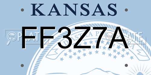 FF3Z7A Kansas License Plate