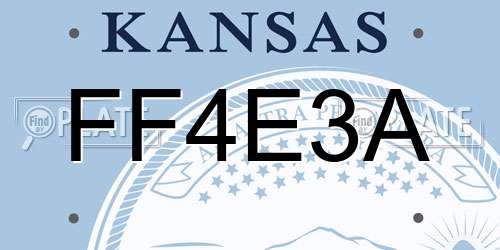 FF4E3A Kansas License Plate