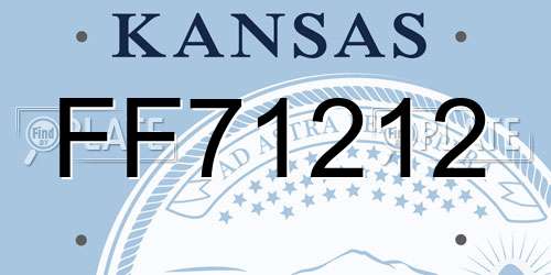FF71212 Kansas License Plate