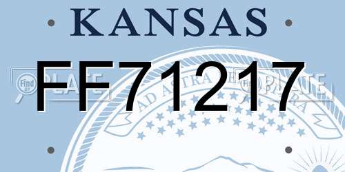 FF71217 Kansas License Plate
