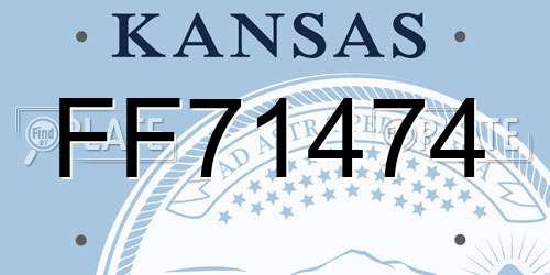 FF71474 Kansas License Plate