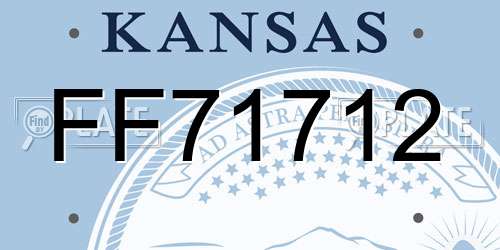 FF71712 Kansas License Plate