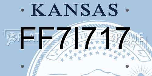 FF7I717 Kansas License Plate