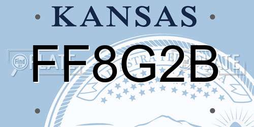 FF8G2B Kansas License Plate