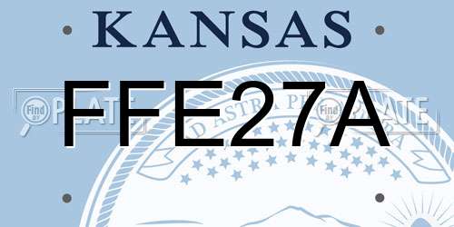 FFE27A Kansas License Plate