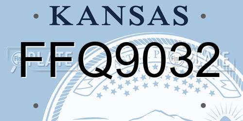 FFQ9032 Kansas License Plate