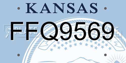 FFQ9569 Kansas License Plate