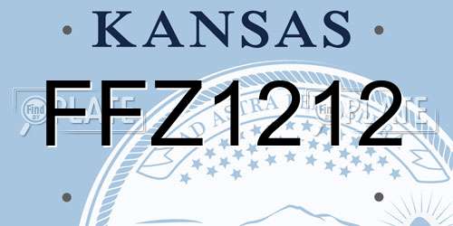 FFZ1212 Kansas License Plate