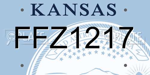 FFZ1217 Kansas License Plate