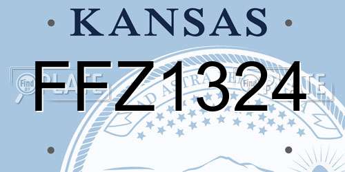 FFZ1324 Kansas License Plate