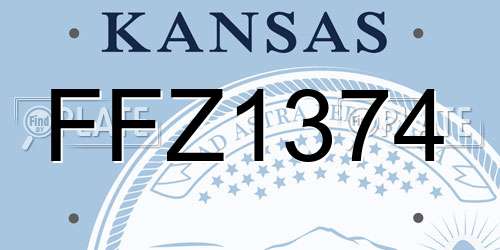 FFZ1374 Kansas License Plate