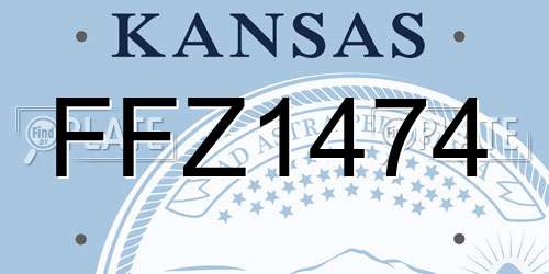 FFZ1474 Kansas License Plate