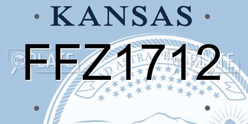 FFZ1712 Kansas License Plate
