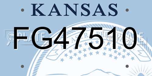 FG47510 Kansas License Plate