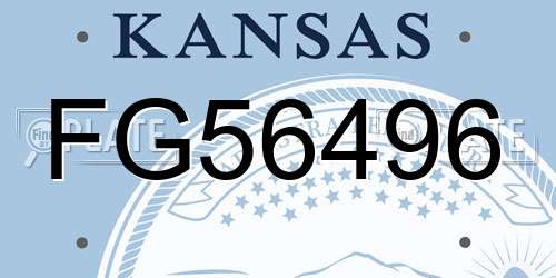 FG56496 Kansas License Plate
