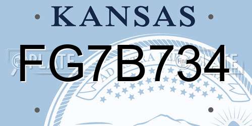 FG7B734 Kansas License Plate