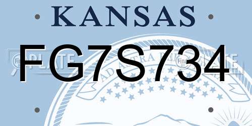 FG7S734 Kansas License Plate