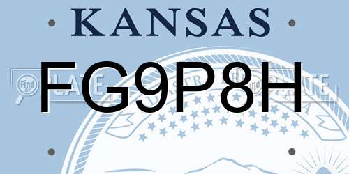FG9P8H Kansas License Plate