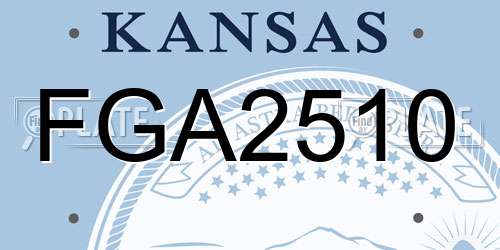 FGA2510 Kansas License Plate