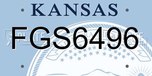 FGS6496 Kansas License Plate