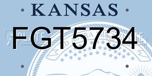 FGT5734 Kansas License Plate