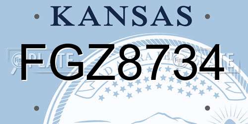 FGZ8734 Kansas License Plate