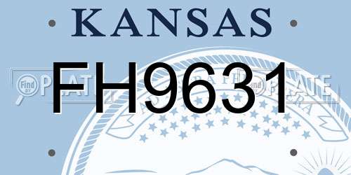 FH9631 Kansas License Plate