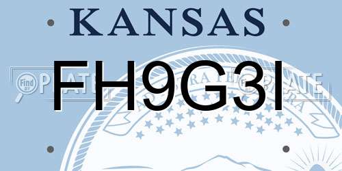FH9G3I Kansas License Plate
