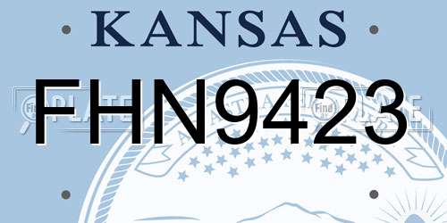 FHN9423 Kansas License Plate