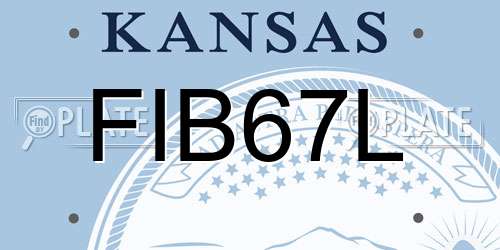 FIB67L Kansas License Plate