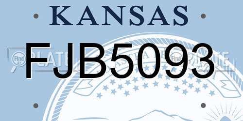 FJB5093 Kansas License Plate