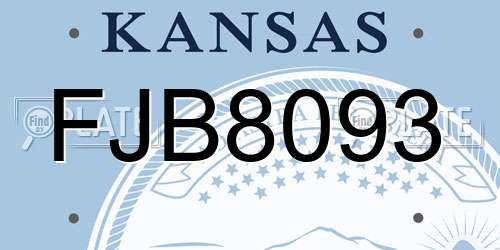 FJB8093 Kansas License Plate