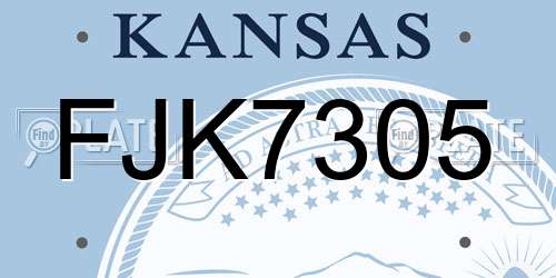 FJK7305 Kansas License Plate