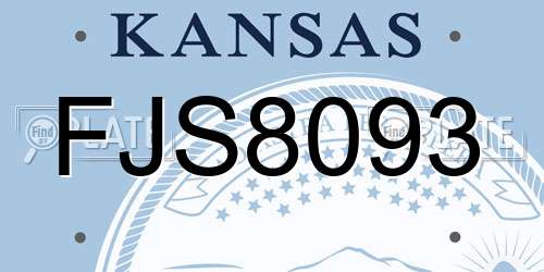 FJS8093 Kansas License Plate