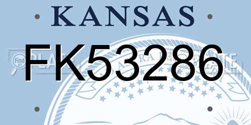 FK53286 Kansas License Plate