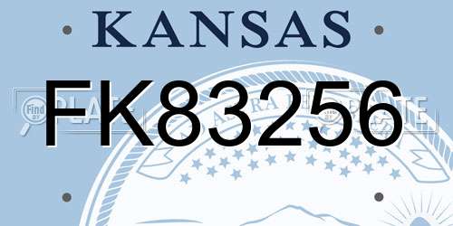 FK83256 Kansas License Plate