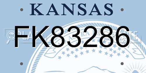 FK83286 Kansas License Plate
