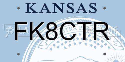 FK8CTR Kansas License Plate