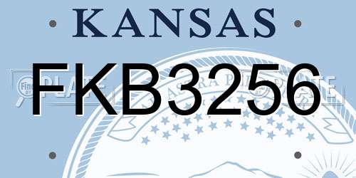 FKB3256 Kansas License Plate