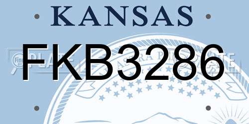 FKB3286 Kansas License Plate